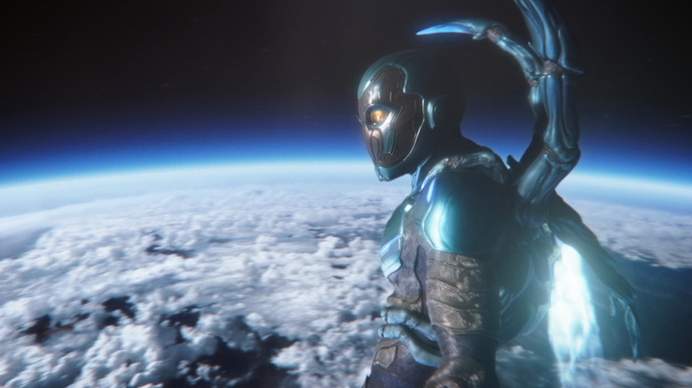 Blue Beetle flies in space