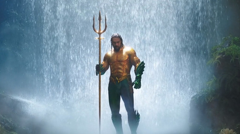 Aquaman wielding his trident