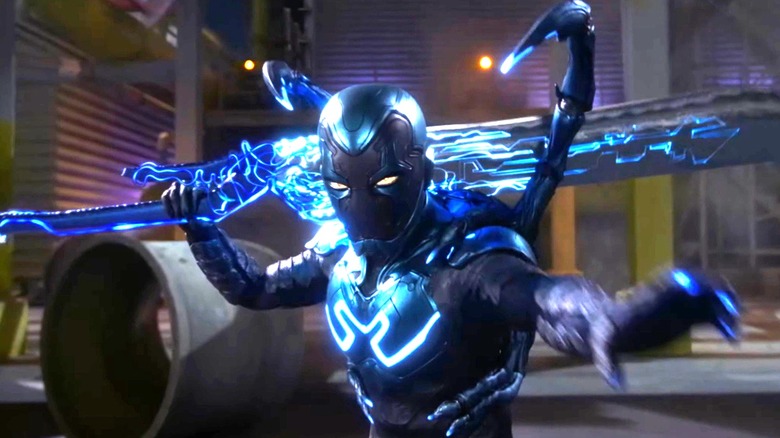 Blue Beetle with massive sword