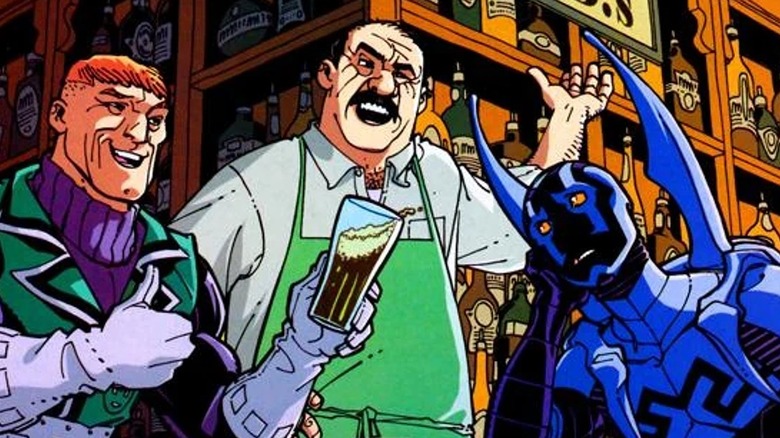 Guy Gardner and Blue Beetle at bar
