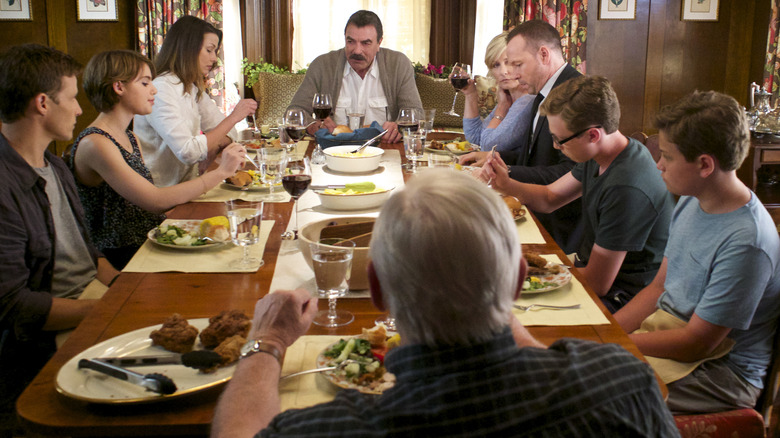 Reagan family at dinner table