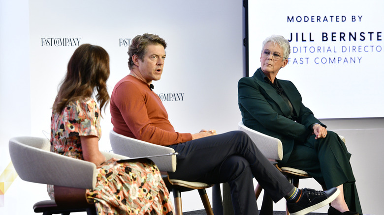 Jason Blum with Jamie Lee Curtis