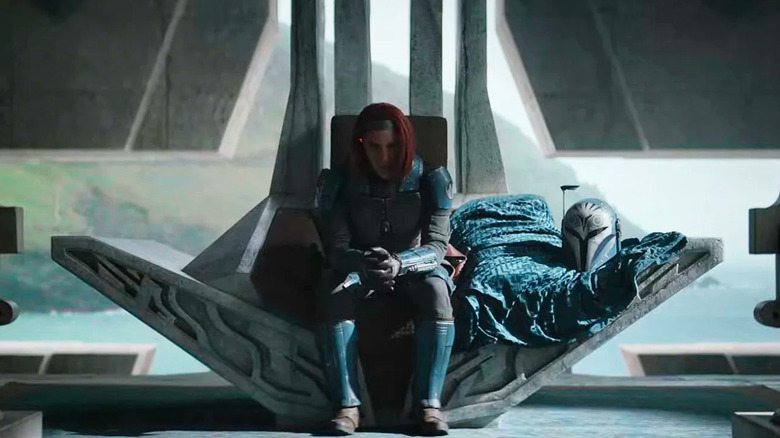 Bo-Katan sitting on throne