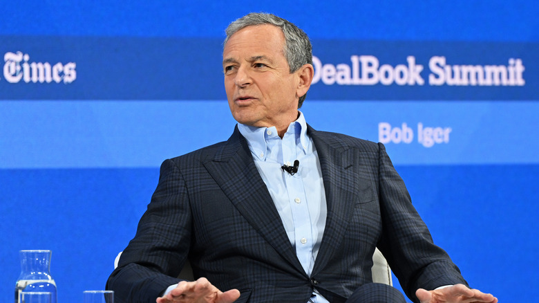 Bob Iger talking black jacket