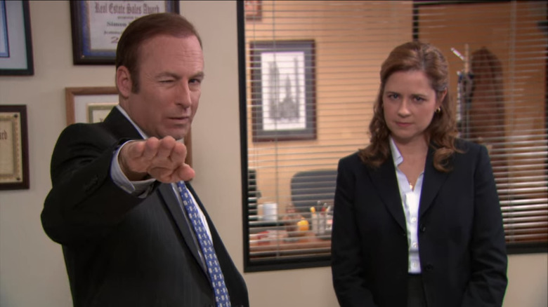 Bob Odenkirk and Jenna Fischer in The Office