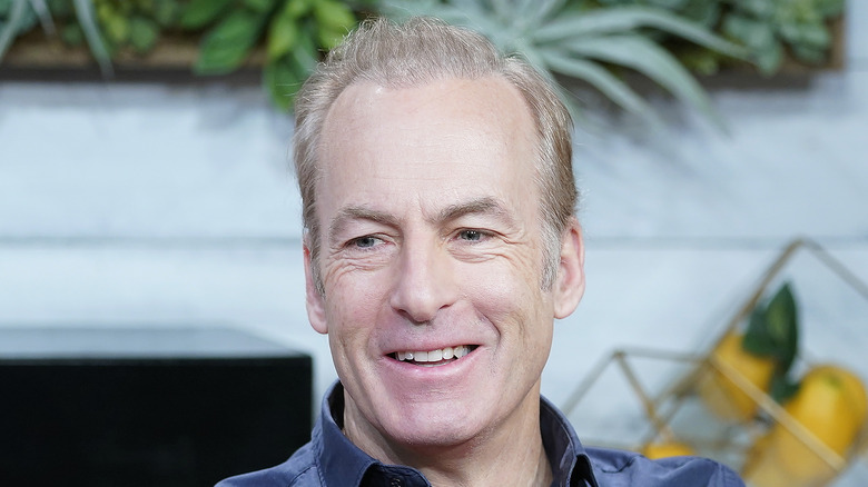 Bob Odenkirk smiles at a panel in February 2021