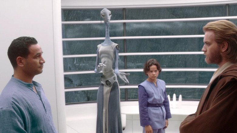 Jango Fett, Taun We, Boba Fett and Obi-Wan Kenobi in Episode 11: Attack of the Clones