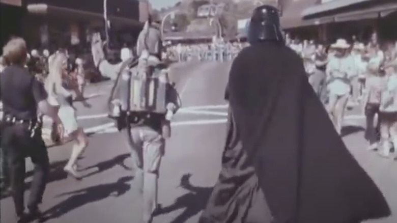 Boba Fett and Darth Vader in parade