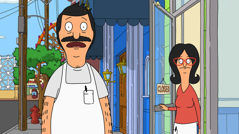 Bob Belcher surprised Linda opening door