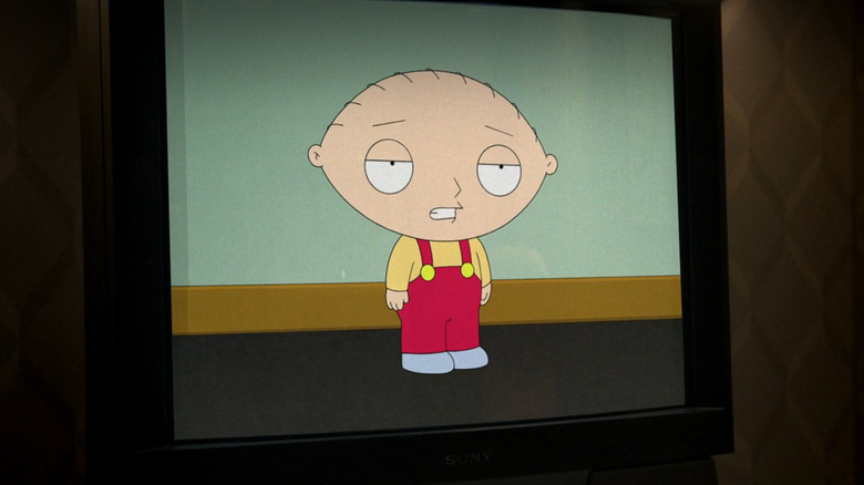 Stewie on TV monitor