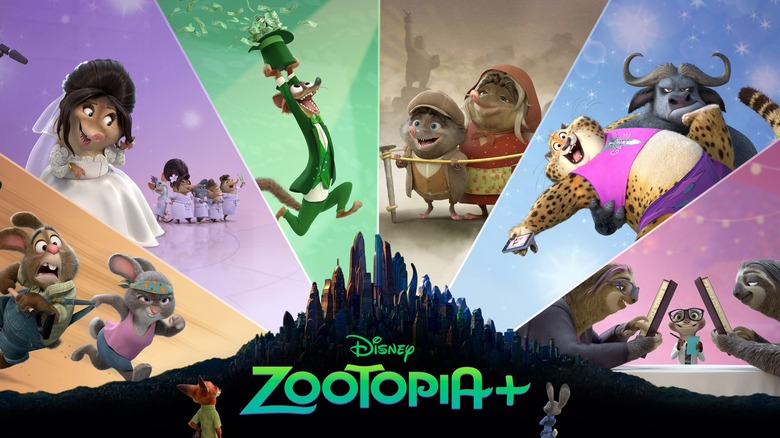 Zootopia+ promotional image featuring six stories 