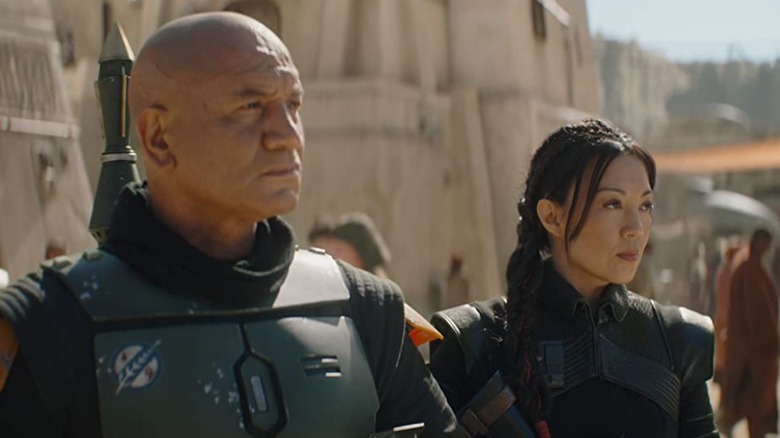 Temuera Morrison and Ming-Na Wen in The Book of Boba Fett