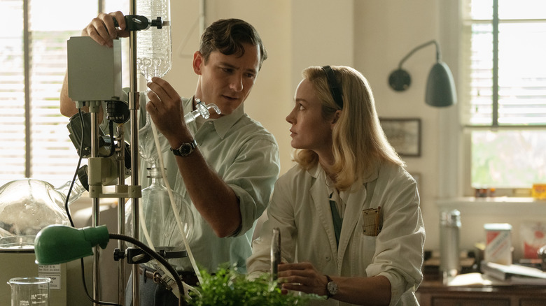 Calvin and Elizabeth in a science lab