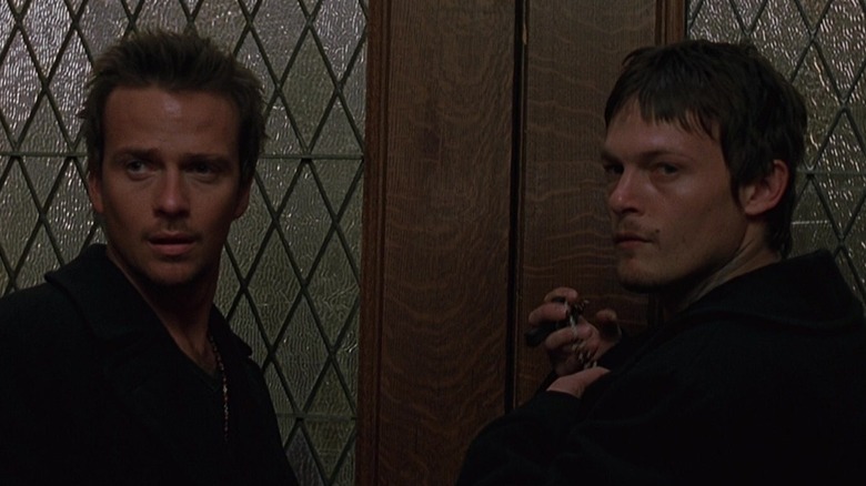 Norman Reedus and Sean Patrick Flanery in church