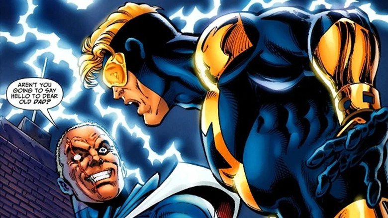 Booster confronts his father in the storm