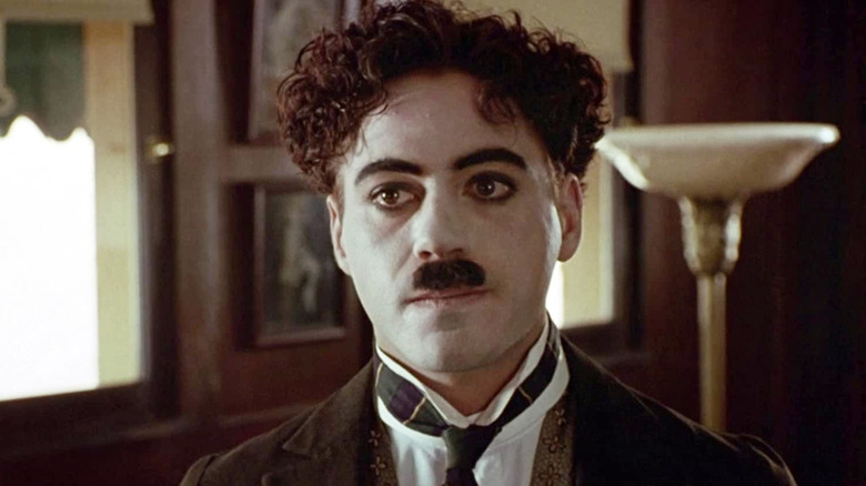 Charlie Chaplin looks concerned