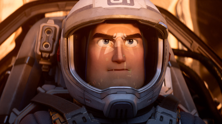 Buzz pilots his ship in "Lightyear"