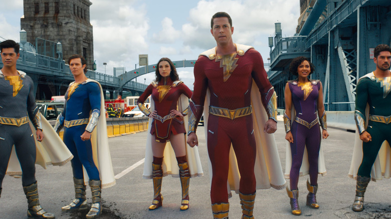 Shazam leads his team in "Shazam! Fury of the Gods"