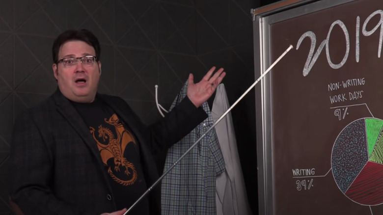 Brandon Sanderson giving a lecture