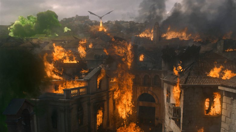 King's Landing burning in "The Last War"