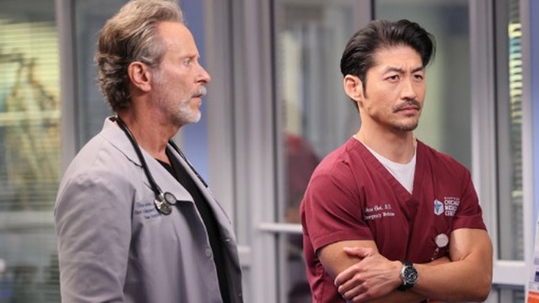 Steven Weber and Brian Tee in hospital garb