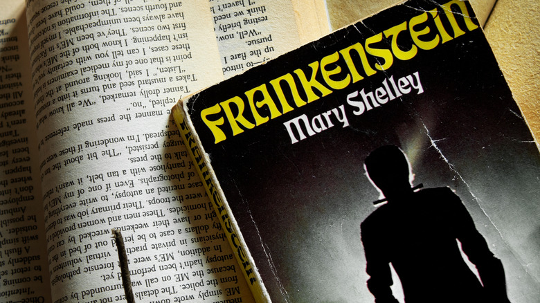 A paperback copy of Frankenstein