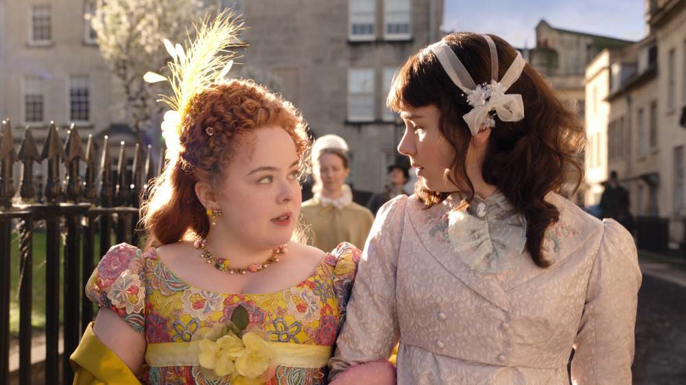 Penelope Featherington and Eloise Bridgerton walking together