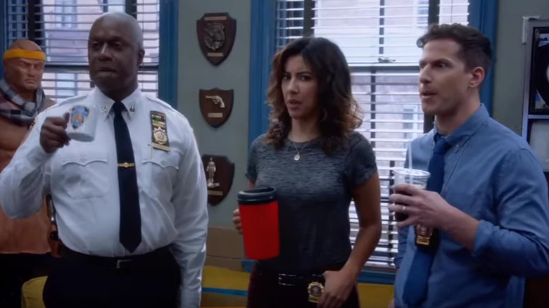 Holt, Diaz, Peralta with coffee