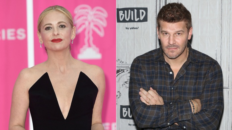 Gellar and Boreanaz pose for photos at events