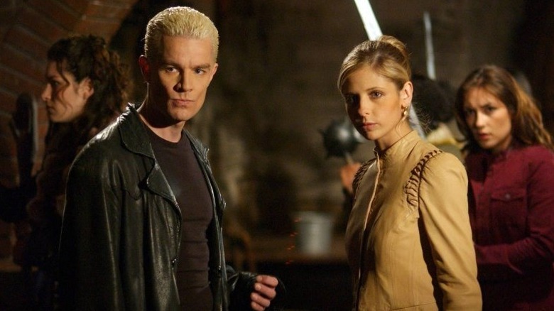 Buffy and Spike standing together