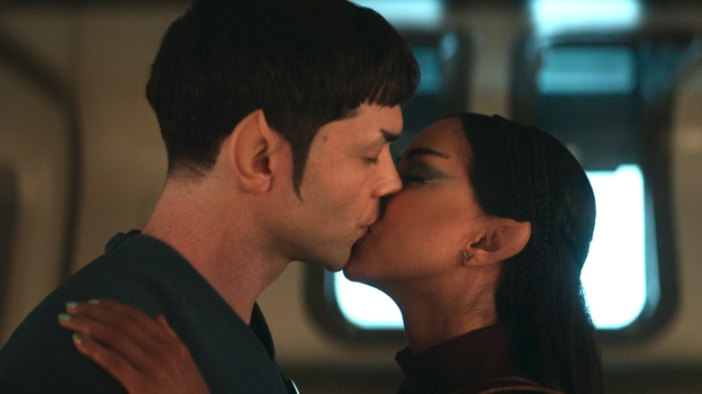 Spock and T'Pring kiss