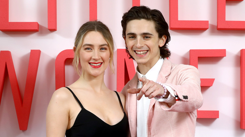 Timothée Chalamet and Saoirse Ronan at Little Women premiere