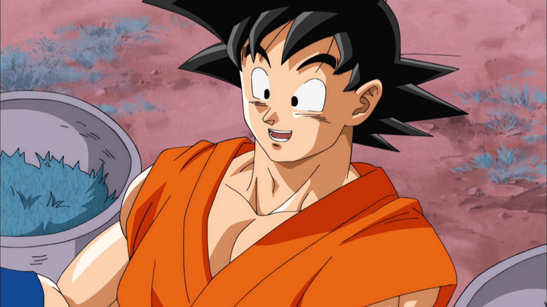 Goku smiles congenially