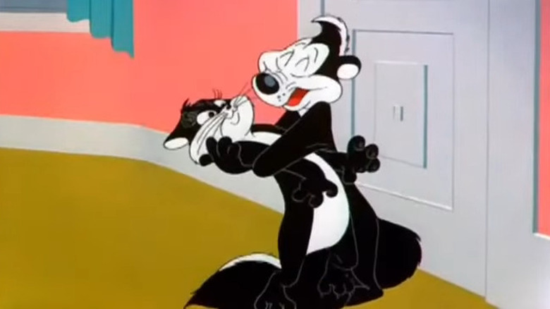 Pepe Le Pew hugs Penelope Pussycat