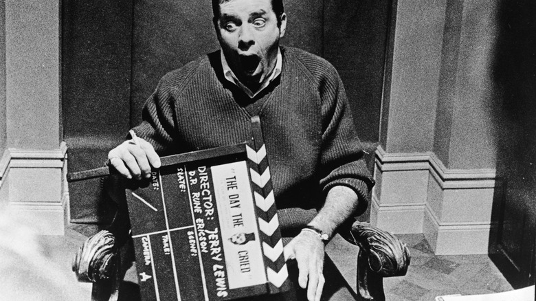 Jerry Lewis holding clapper