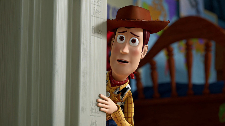 Woody holding door