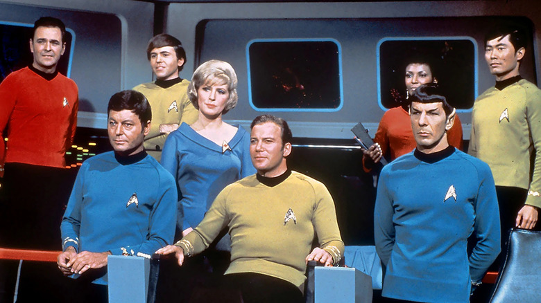 The Enterprise crew on the bridge