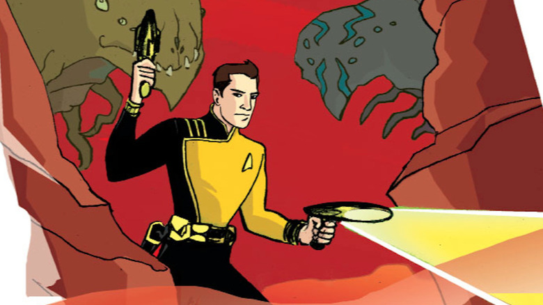 Captain Chase phasers a creature