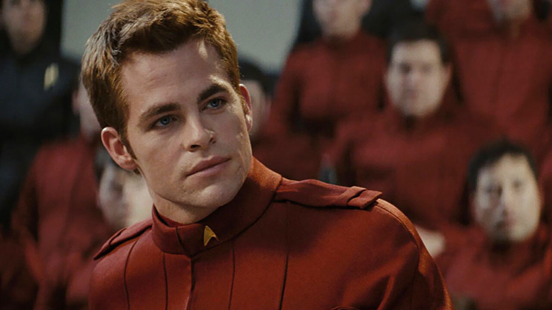 Kirk stands before Starfleet Academy committee