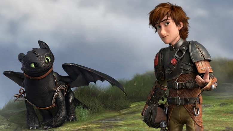 Hiccup and Toothless on hill