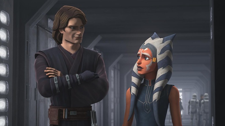 Anakin looks at Ahsoka