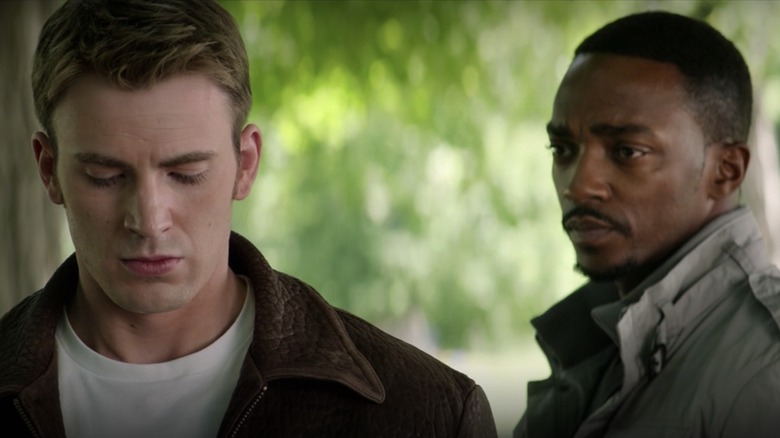 Chris Evans and Anthony Mackie in 'Captain America: The Winter Soldier'