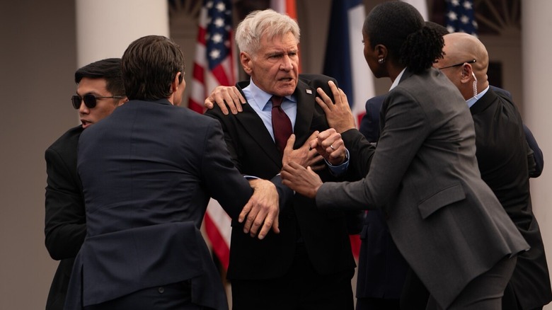 President Ross getting pushed away in Captain America: Brave New World (2025)