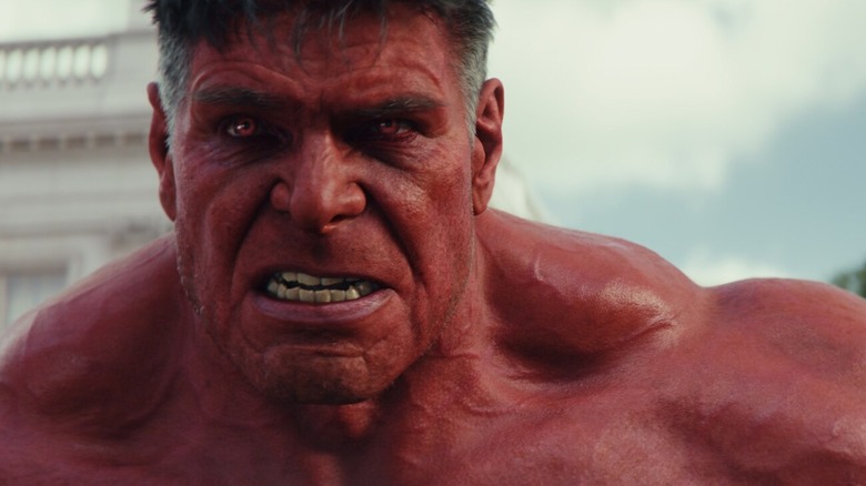 Red Hulk clenching jaw in Captain America: Brave New World (2025)