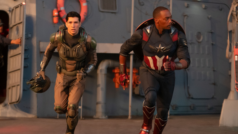 Falcon and Captain America running on ship (2025)