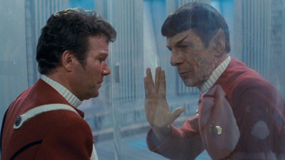 William Shatner and Leonard Nimoy in Star Trek II: The Wrath of Khan