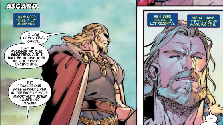 Captain marvel recruits Thor to join the Avengers