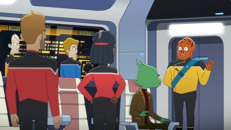 Kayshon with knife enters Cerritos bridge on Star Trek Lower Decks