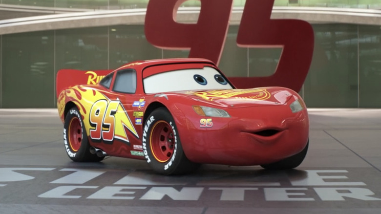 Lightning McQueen driving in Cars 3