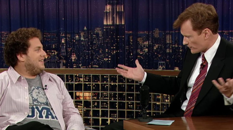 Jonah Hill and Conan O'Brien talking